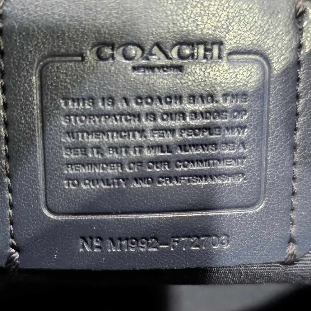 Coach Carriage Navy Blue Pebbled Grain Leather Messenger and Wallet Set EUC - Picture 9 of 16